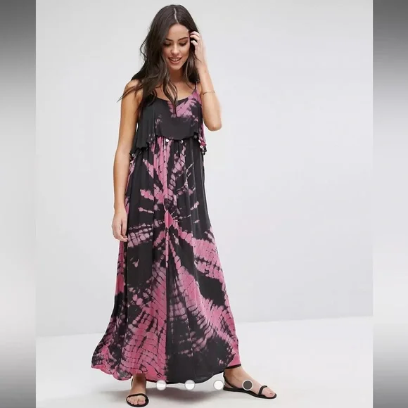Anmol Tie Dye Maxi Beach Dress With Coin Embellishment ASOS